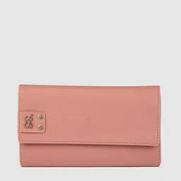 Baggit Women Tan Textured Synthetic Leather Three Fold Wallet-11