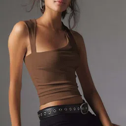 HERE&NOW Women Solid One Shoulder Nylon Top-43
