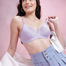 DressBerry Striped Medium Coverage Lightly Padded T-shirt Bra DRM-DB-ETC10C-DLMLC-21