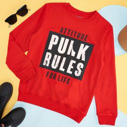 Pantaloons Junior Boys Red Cotton Printed Sweatshirt-image-91