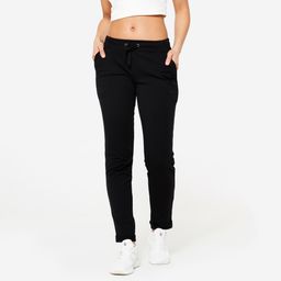 domyos Women Cotton Blend Gym Pants 500 - Black-picture-25
