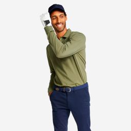 MEN'S GOLF LONG-SLEEVED POLO SHIRT - MW500 KHAKI-image-85