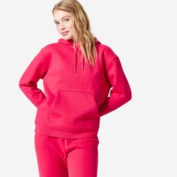 Women's Sweatshirt With Hood For Gym 500-Pink-16