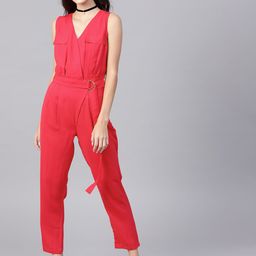 STREET 9 Pink Solid Basic Jumpsuit-picture-1