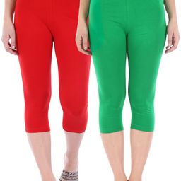 Bitterlime Pack of 2 3/4th Leggings-image-50