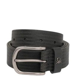 United Colors of Benetton Honza Black Leather Waist Belt for Men-17