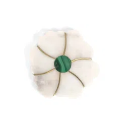 Home4U Audrey White & Green Marble Coasters - Set of 4 image 2
