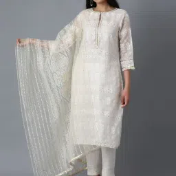 W Cream Printed Dupatta-picture-17