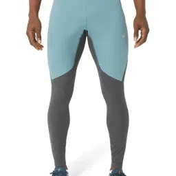 Asics Graphite Grey & Foggy Teal Regular Fit Colour Block Sports Tights-picture-16