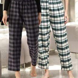 Kryptic Green & Grey Cotton Relaxed Fit Printed Lounge Pants - Pack of 2-image-82