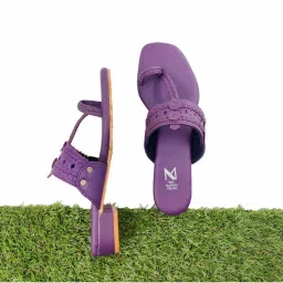 The Madras Trunk Solid Plum Kolhapuris-picture-3
