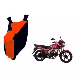 Auto Pearl Waterproof Two Wheeler Cover For Mahindra Centuro XT (Orange & Blue)-image-82