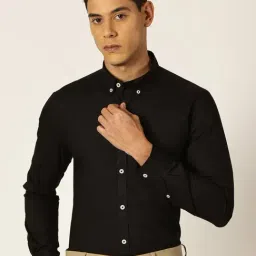 Thomas Scott Black Smart Fit Cotton Shirt-image-36