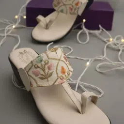 Shoetopia Kids Beige Toe Ring Sandals-image-70