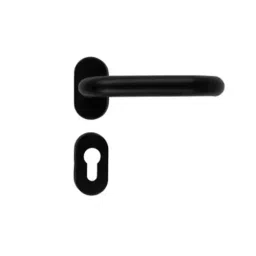 Hafele D Series 903.99.526 Brass Matt Black Finish Lever Handle on Narrow EPCEscutcheon-image-23