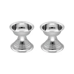 Sri Jagdamba Pearls 0.8 Silver Diya - Set of 2-1