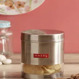 HAZEL Silver Stainless Steel Storage Container (700 ml) - Set of 1-image-95