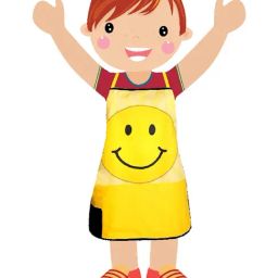 Swayam Yellow & Black Cotton 200 TC Kids Apron - Set of 1-image-7