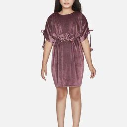 Peppermint Girls Pink Solid Dress-picture-25