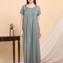 Sweet Dreams Green Viscose Blend Regular Fit Night Dress-image-66