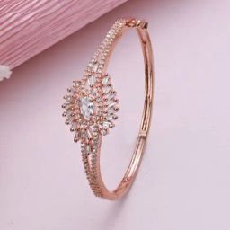 Aatmana Rose Gold-Plated Floral Patteren Handcrafted Bangle-Style Bracelet-8