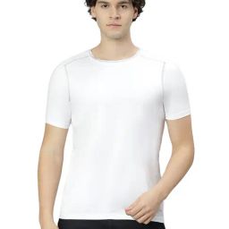 Slowave White Regular Fit Crew T-Shirt-image-27