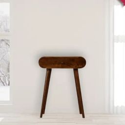 Artisan Furniture Mini Rounded Chestnut Brown Wood Console Table-image-82