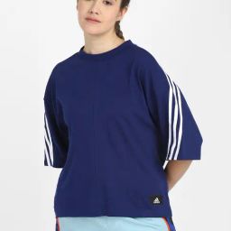 Adidas Blue W Fi 3S T-Shirt-image-27