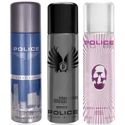 Police Light Blue, Wings Titanium & To Be Woman Deo Combo Set-image-91