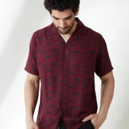 The Souled Store Maroon Regular Fit Printed Shirts-picture-22
