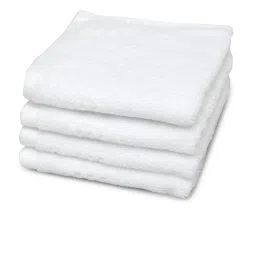 Spaces Swift Dry Self White 450 GSM Cotton Face Towel - Set of 4 image 2