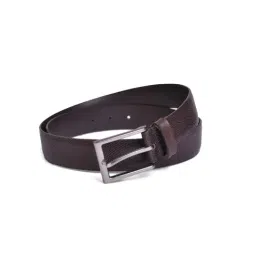 BELWABA Brown Textured Formal Leather Belt for Men-image-59