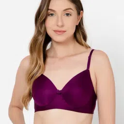 Clovia Purple Full Coverage T-Shirt Bra-image-19