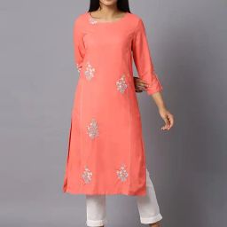 W Coral Embroidered Straight Kurta-picture-33