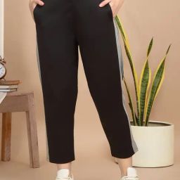 Sweet Dreams Black Regular Fit Solid Trackpants-image-87