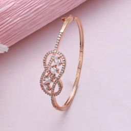 Aatmana Rose Gold-Plated Handcrafted Infinity Shaped Bangle-Style Bracelet-38