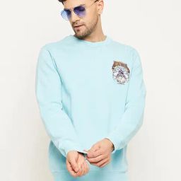 Club York Light Blue Regular Fit Graphic Print Sweatshirt-picture-24