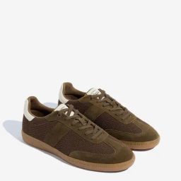 SOLEPLAY by Westside Dark Brown Faux-Suede Mesh Lace-Up Sneakers-image-97