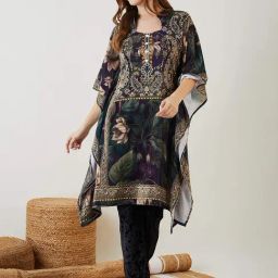 The Kaftan Company Black Printed Kaftan Pyjamas Set-picture-44
