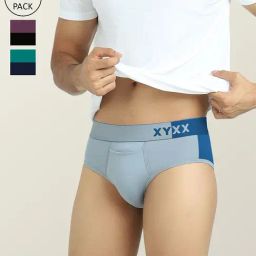 XYXX Multicolor Micro Modal Briefs - Pack of 3-image-52