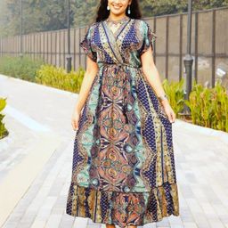 Boholyfe Bohemian Print A-Line Maxi Dress-image-7
