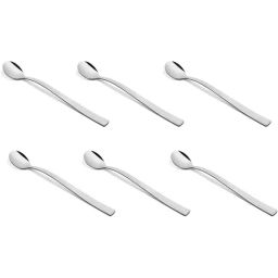 FnS Slimline Silver Stainless Steel Ice Cream Spoons - Set of 6-1