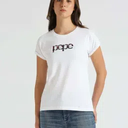 Pepe Jeans White Cotton Printed T-Shirt-picture-6