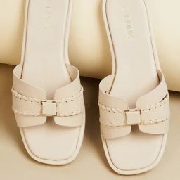 Code by Lifestyle Women Cream Slides-35