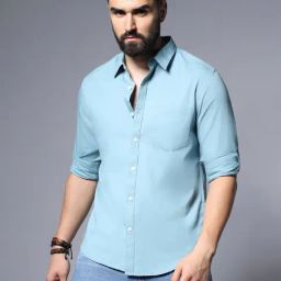 High Star Light Blue Relaxed Fit Shirt-image-59