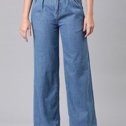 ZHEIA Women Cotton Wide Leg High-Rise Jeans-image-98