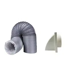 Astberg 150 mm (6 inch) PVC with Double-Wall Aluminium Foil White & Silver Exhust Pipe & Outer, Cowl-17