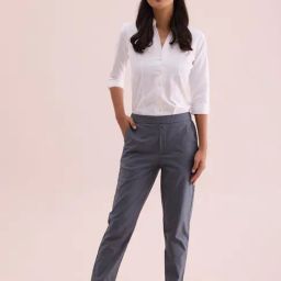 Go Colors! Grey Mid Rise Formal Trousers-picture-27