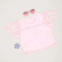 Pantaloons Junior Girls Cherry Blossom Embroidery Casual Tops & Tees-picture-40