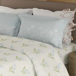 Boutique Living Valatia Green & Blue Cotton Floral 200 TC Double Flat Bedsheet with 2 Pillow Covers-image-70